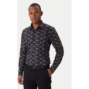 HUGO Košeľa Ermo 50555775 Čierna Casual Fit Muži HUGO Košeľa Ermo 50555775 Čierna Casual Fit Muži