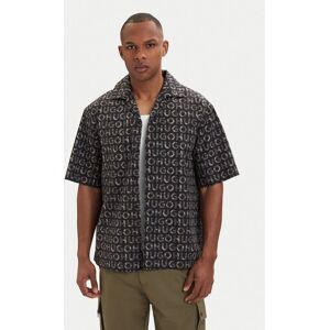 HUGO Košeľa Espino 50560606 Čierna Oversize Muži HUGO Košeľa Espino 50560606 Čierna Oversize Muži