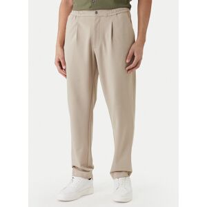 Calvin Klein Bavlnené nohavice LV04LF607G Béžová Tapered Fit Muži Calvin Klein Bavlnené nohavice LV04LF607G Béžová Tapered Fit Muži