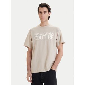 Versace Jeans Couture Tričko 80GAHT01 CJ00T Béžová Regular Fit Muži Versace Jeans Couture Tričko 80GAHT01 CJ00T Béžová Regular Fit Muži