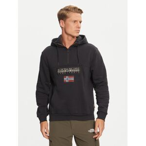 Napapijri Mikina Burgee NP0A4I5E Čierna Regular Fit Muži Napapijri Mikina Burgee NP0A4I5E Čierna Regular Fit Muži
