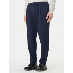 Calvin Klein Bavlnené nohavice LV04LF607G Tmavomodrá Tapered Fit Muži Calvin Klein Bavlnené nohavice LV04LF607G Tmavomodrá Tapered Fit Muži