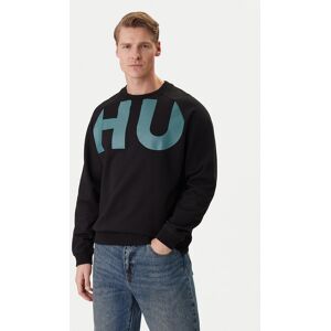 HUGO Mikina Nalfcrew 50552496 Čierna Loose Fit Muži HUGO Mikina Nalfcrew 50552496 Čierna Loose Fit Muži