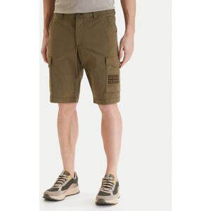 Napapijri Bavlnené šortky N-Horton NP0A4HOS Kaki Regular Fit Muži Napapijri Bavlnené šortky N-Horton NP0A4HOS Kaki Regular Fit Muži