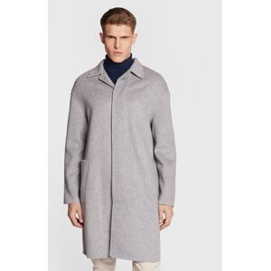 Calvin Klein Vlnený kabát K10K109549 Sivá Regular Fit Muži Calvin Klein Vlnený kabát K10K109549 Sivá Regular Fit Muži