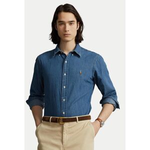 Polo Ralph Lauren džínsová košeľa 710792043001 Modrá Custom Fit Muži Polo Ralph Lauren džínsová košeľa 710792043001 Modrá Custom Fit Muži