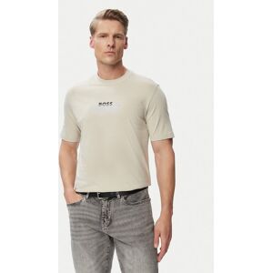 BOSS Tričko Logo Tape 50566606 Béžová Regular Fit Muži BOSS Tričko Logo Tape 50566606 Béžová Regular Fit Muži