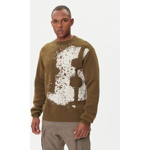 G-Star Raw Sveter Sprayed 89 D27772-D488 Zelená Relaxed Fit Muži G-Star Raw Sveter Sprayed 89 D27772-D488 Zelená Relaxed Fit Muži