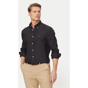 Tommy Hilfiger Košeľa MW0MW41530 Čierna Regular Fit Muži Tommy Hilfiger Košeľa MW0MW41530 Čierna Regular Fit Muži