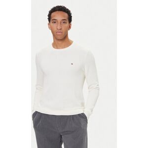 Tommy Hilfiger Sveter Essential MW0MW36347 Écru Regular Fit Muži Tommy Hilfiger Sveter Essential MW0MW36347 Écru Regular Fit Muži