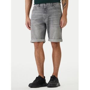 HUGO Džínsové šortky 50560391 Sivá Tapered Fit Muži HUGO Džínsové šortky 50560391 Sivá Tapered Fit Muži