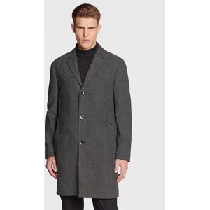 Calvin Klein Vlnený kabát Statement K10K109952 Čierna Regular Fit Muži Calvin Klein Vlnený kabát Statement K10K109952 Čierna Regular Fit Muži
