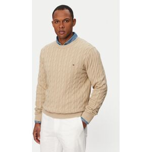 Tommy Hilfiger Sveter MW0MW33132 Béžová Regular Fit Muži Tommy Hilfiger Sveter MW0MW33132 Béžová Regular Fit Muži