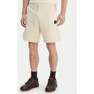 HUGO Bavlnené šortky Despen_RB 50559712 Écru Relaxed Fit Muži HUGO Bavlnené šortky Despen_RB 50559712 Écru Relaxed Fit Muži
