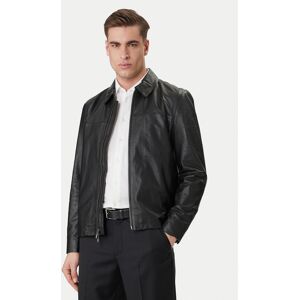Calvin Klein Kožená bunda LV04LF423G Čierna Regular Fit Muži Calvin Klein Kožená bunda LV04LF423G Čierna Regular Fit Muži