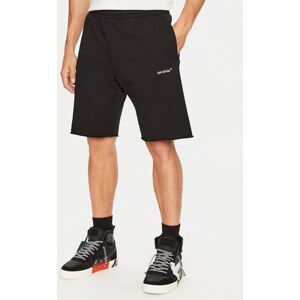 Off-White Športové kraťasy OMCI006S22FLE0151001 Čierna Regular Fit Muži Off-White Športové kraťasy OMCI006S22FLE0151001 Čierna Regular Fit Muži