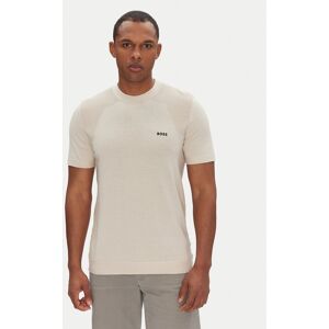BOSS Tričko Momentum 50520683 Béžová Regular Fit Muži BOSS Tričko Momentum 50520683 Béžová Regular Fit Muži