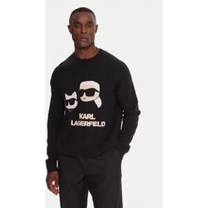 KARL LAGERFELD Sveter 655030 554306 Čierna Regular Fit Muži KARL LAGERFELD Sveter 655030 554306 Čierna Regular Fit Muži