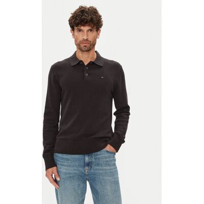 Tommy Jeans Sveter Essential DM0DM20304 Čierna Slim Fit Muži Tommy Jeans Sveter Essential DM0DM20304 Čierna Slim Fit Muži