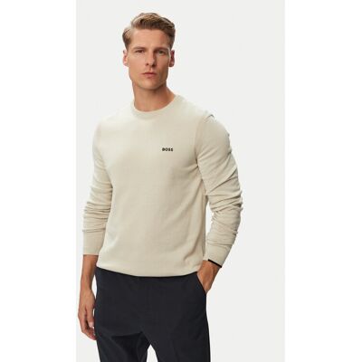 BOSS Sveter KN_Ever-X CN 50556145 Svetlo béžová Regular Fit Muži BOSS Sveter KN_Ever-X CN 50556145 Svetlo béžová Regular Fit Muži