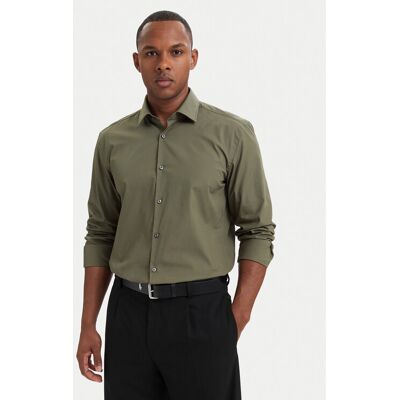 HUGO Košeľa Kenno 50289499 Tmavo zelená Slim Fit Muži HUGO Košeľa Kenno 50289499 Tmavo zelená Slim Fit Muži