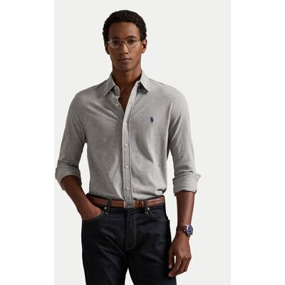 Polo Ralph Lauren Košeľa 710654408 Sivá Regular Fit Muži Polo Ralph Lauren Košeľa 710654408 Sivá Regular Fit Muži