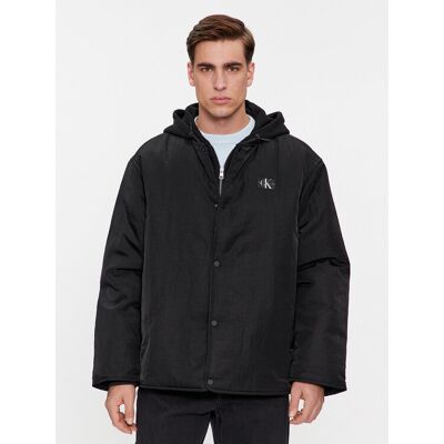 Calvin Klein Jeans Prechodná bunda Skater Hooded Jacket J30J325290 Čierna Regular Fit Muži Calvin Klein Jeans Prechodná bunda Skater Hooded Jacket J30J325290 Čierna Regular Fit Muži