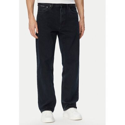 Calvin Klein Jeans Džínsy LV040EM716 Čierna Straight Fit Muži Calvin Klein Jeans Džínsy LV040EM716 Čierna Straight Fit Muži