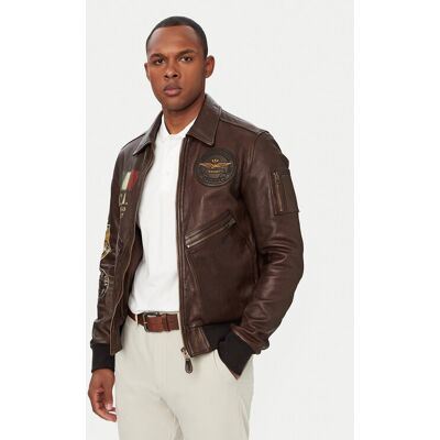 Aeronautica Militare Kožená bunda 261PN5056U100839 Tmavo hnedá Regular Fit Muži Aeronautica Militare Kožená bunda 261PN5056U100839 Tmavo hnedá Regular Fit Muži