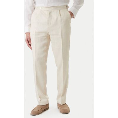 BOSS Bavlnené nohavice H-Perino 50563231 Béžová Relaxed Fit Muži BOSS Bavlnené nohavice H-Perino 50563231 Béžová Relaxed Fit Muži