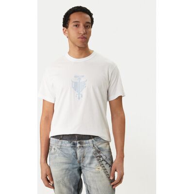 Versace Jeans Couture Tričko 80GAHT14 CJ00T Biela Regular Fit Muži Versace Jeans Couture Tričko 80GAHT14 CJ00T Biela Regular Fit Muži
