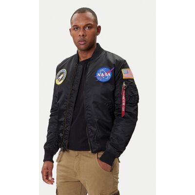 Alpha Industries Bundy bomber Nasa 166107 Čierna Regular Fit Muži Alpha Industries Bundy bomber Nasa 166107 Čierna Regular Fit Muži