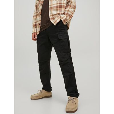 Jack & Jones Bavlnené nohavice Ace 12216664 Čierna Carrot Fit Muži Jack & Jones Bavlnené nohavice Ace 12216664 Čierna Carrot Fit Muži