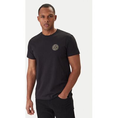 Versace Jeans Couture Tričko 80GAHT03 CJ00T Čierna Regular Fit Muži Versace Jeans Couture Tričko 80GAHT03 CJ00T Čierna Regular Fit Muži
