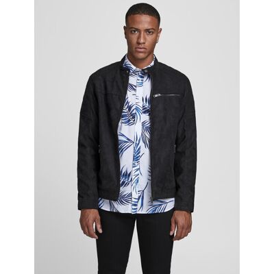 Jack & Jones Bunda z imitácie kože Rocky 12147218 Čierna Regular Fit Muži Jack & Jones Bunda z imitácie kože Rocky 12147218 Čierna Regular Fit Muži