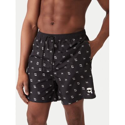 KARL LAGERFELD Plavecké šortky A3M46007 Čierna Regular Fit Muži KARL LAGERFELD Plavecké šortky A3M46007 Čierna Regular Fit Muži