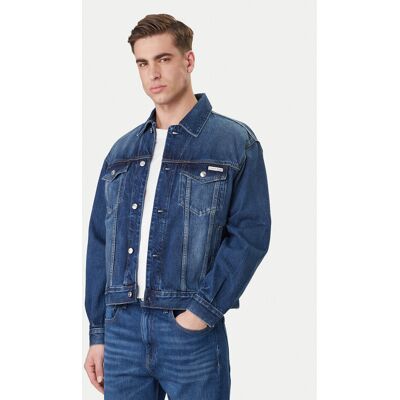 Calvin Klein Jeans Džínsová bunda 90s LV04RF705G Tmavomodrá Regular Fit Muži Calvin Klein Jeans Džínsová bunda 90s LV04RF705G Tmavomodrá Regular Fit Muži