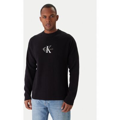 Calvin Klein Jeans Sveter J30J322460 Čierna Loose Fit Muži Calvin Klein Jeans Sveter J30J322460 Čierna Loose Fit Muži