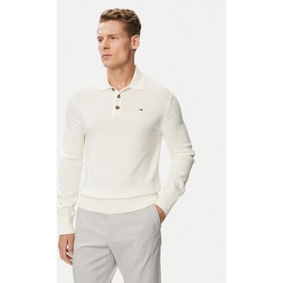 Tommy Jeans Sveter Essential DM0DM20304 Biela Slim Fit Muži Tommy Jeans Sveter Essential DM0DM20304 Biela Slim Fit Muži