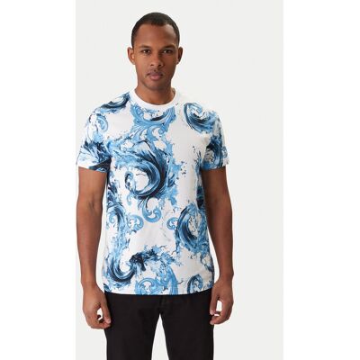 Versace Jeans Couture Tričko 80GAH6S0 JS543 Modrá Regular Fit Muži Versace Jeans Couture Tričko 80GAH6S0 JS543 Modrá Regular Fit Muži
