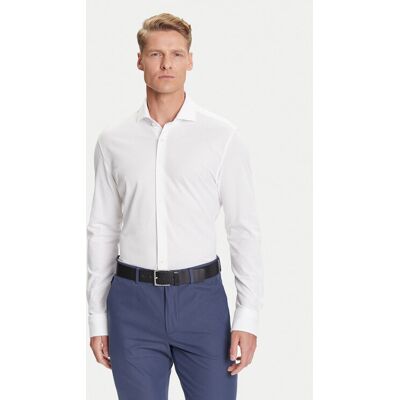 BOSS Košeľa P-Hank 50527675 Biela Slim Fit Muži BOSS Košeľa P-Hank 50527675 Biela Slim Fit Muži