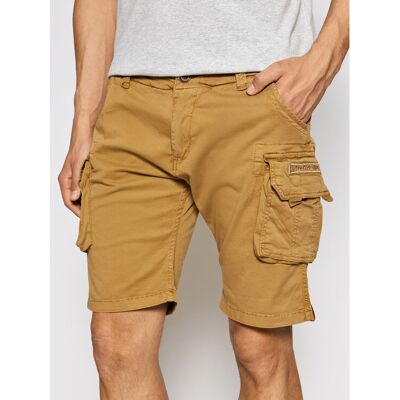 Alpha Industries Bavlnené šortky Crew 176203 Hnedá Slim Fit Muži Alpha Industries Bavlnené šortky Crew 176203 Hnedá Slim Fit Muži