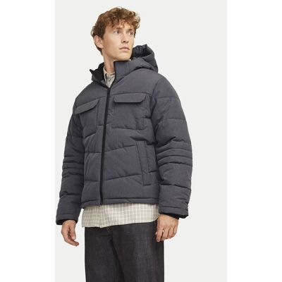 Jack & Jones Zimné bundy Build 12256858 Sivá Regular Fit Muži Jack & Jones Zimné bundy Build 12256858 Sivá Regular Fit Muži