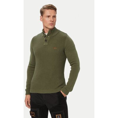 Aeronautica Militare Sveter 262MA1572UL00409 Kaki Regular Fit Muži Aeronautica Militare Sveter 262MA1572UL00409 Kaki Regular Fit Muži