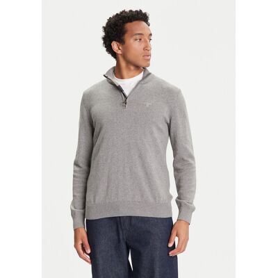 Barbour Sveter Half Zip MKN1074GY52 Sivá Regular Fit Muži Barbour Sveter Half Zip MKN1074GY52 Sivá Regular Fit Muži
