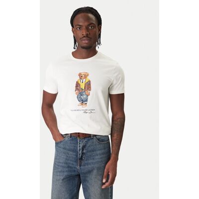 Polo Ralph Lauren Tričko 710P07346001 Biela Regular Fit Muži Polo Ralph Lauren Tričko 710P07346001 Biela Regular Fit Muži