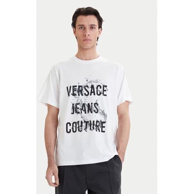 Versace Jeans Couture Tričko 80GAHC01 CJ01C Biela Regular Fit Muži Versace Jeans Couture Tričko 80GAHC01 CJ01C Biela Regular Fit Muži