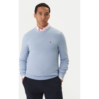 Tommy Hilfiger Sveter Essential MW0MW36347 Modrá Regular Fit Muži Tommy Hilfiger Sveter Essential MW0MW36347 Modrá Regular Fit Muži