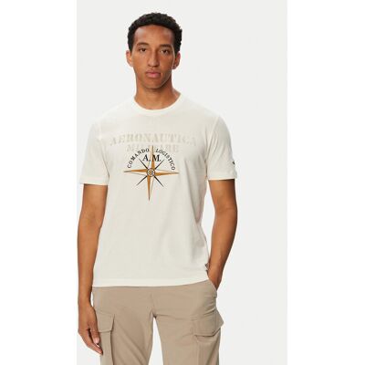 Aeronautica Militare Tričko 262TS2582UJ00750 Biela Regular Fit Muži Aeronautica Militare Tričko 262TS2582UJ00750 Biela Regular Fit Muži