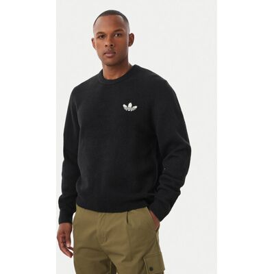 adidas Sveter Trefoil Essentials KS4891 Čierna Regular Fit Muži adidas Sveter Trefoil Essentials KS4891 Čierna Regular Fit Muži